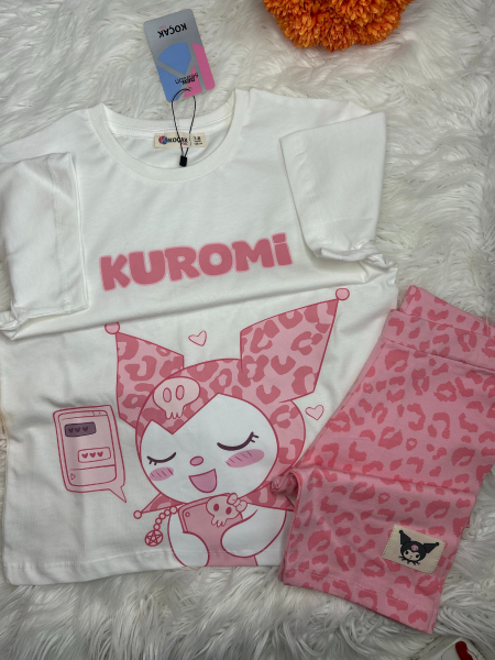 Kız Çocuk Kuromi Baskılı İkili Takım