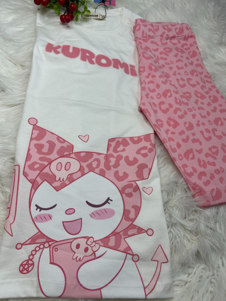 Kız Çocuk Kuromi Baskılı İkili Takım