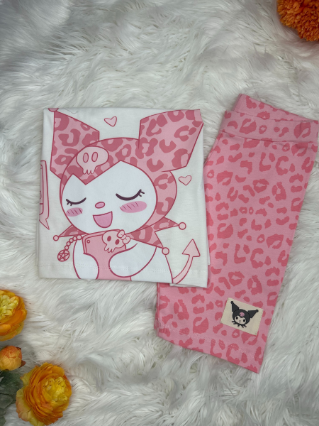 Kız Çocuk Kuromi Baskılı İkili Takım