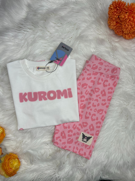 Kız Çocuk Kuromi Baskılı İkili Takım