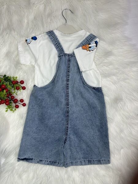 Donald Duck Baskılı Tişört ve Kot Tulum Takımı