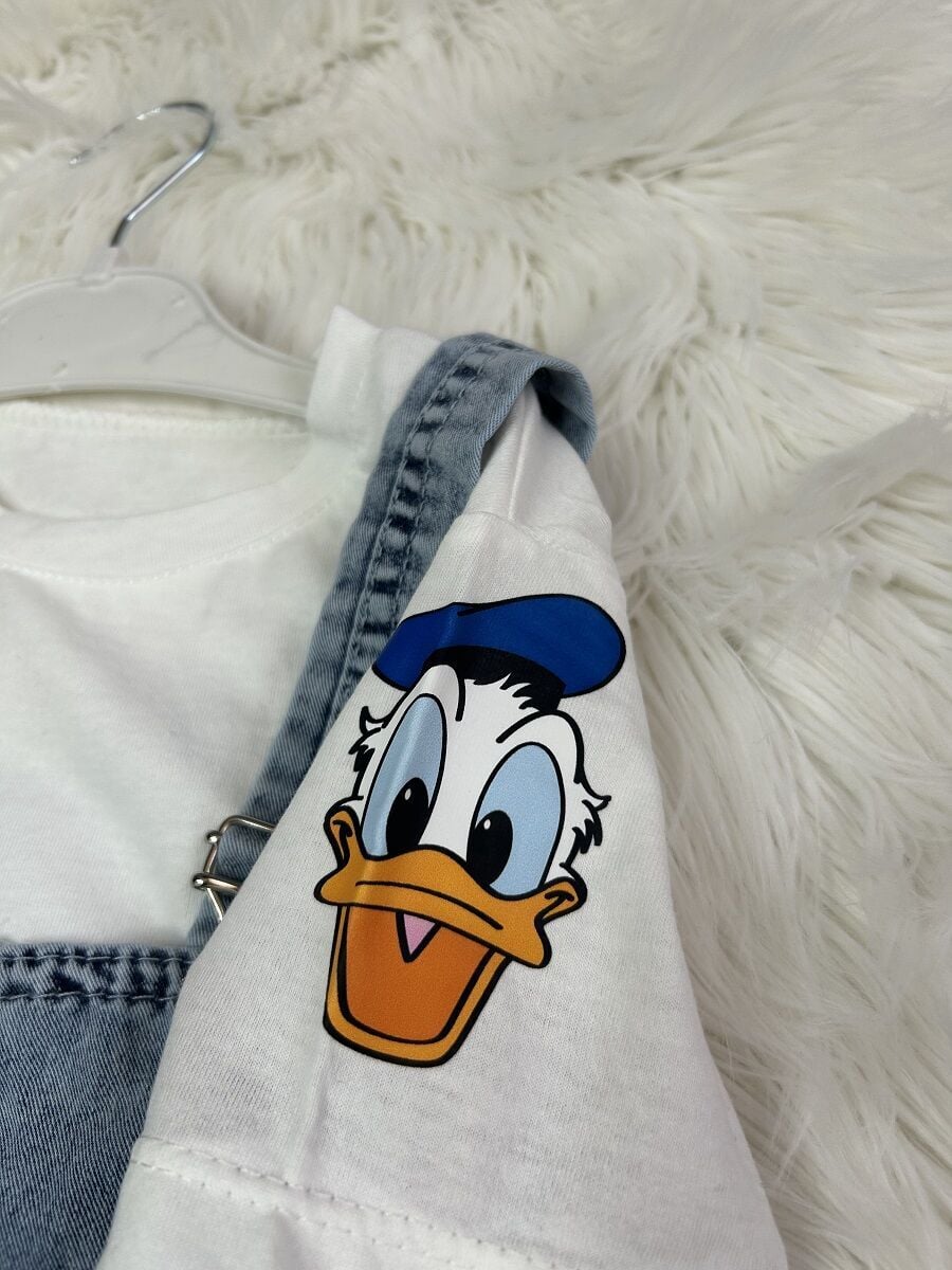 Donald Duck Baskılı Tişört ve Kot Tulum Takımı 2 yaş