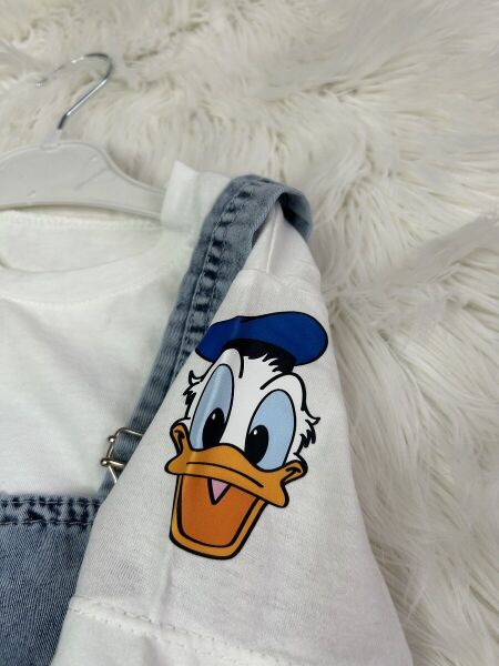 Donald Duck Baskılı Tişört ve Kot Tulum Takımı 2 yaş