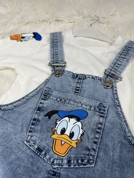 Donald Duck Baskılı Tişört ve Kot Tulum Takımı 2 yaş