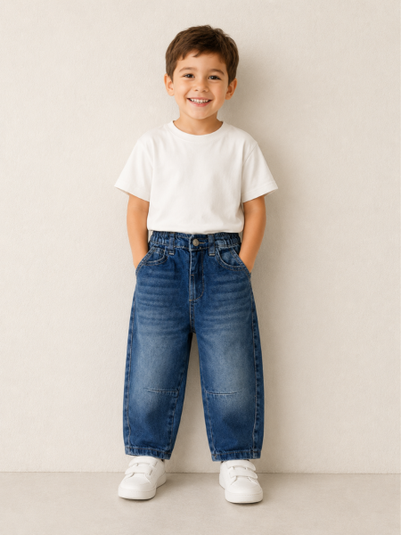 Erkek Çocuk Baggy Tapered Jean Pantolon