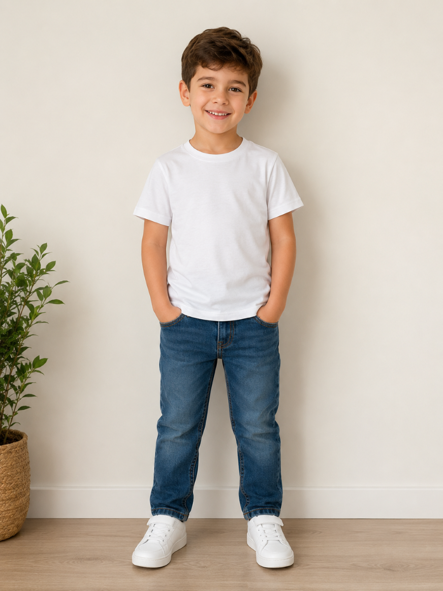 Erkek Çocuk Basic Beyaz T-Shirt