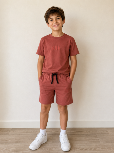 Çocuk Yazlık İkili Takım Rahat Kesim Unisex Model